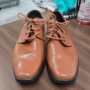 Joseph Abbout Size 9.5 Matte Tan Faux Leather Dress Shoes